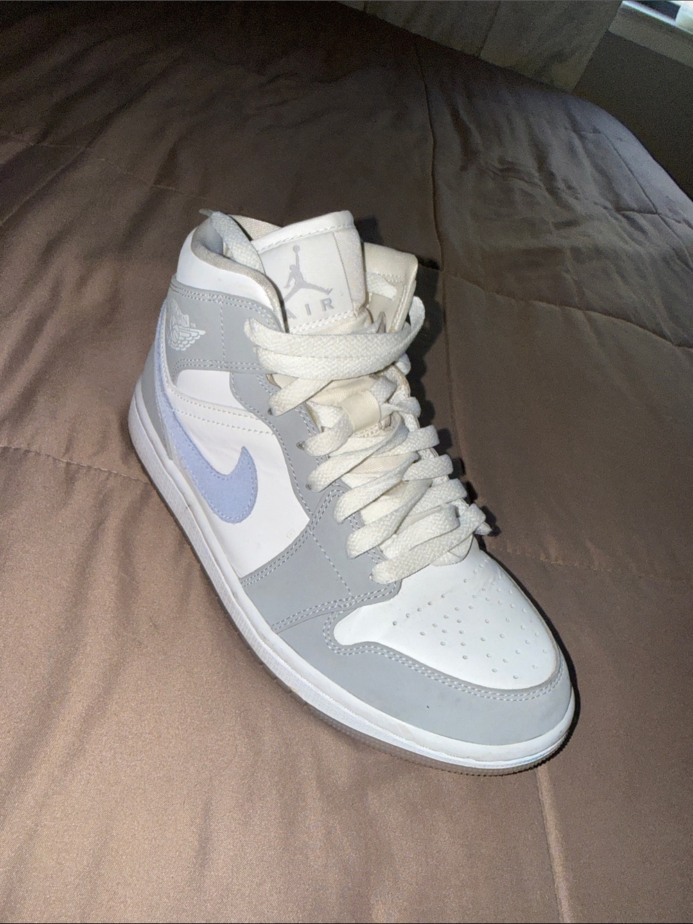 Jordan Mid Men's Sneakers in White, Light Gray and Light Blue